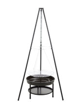 Bålpanne tripod med bålfat og rist - Grillexpert